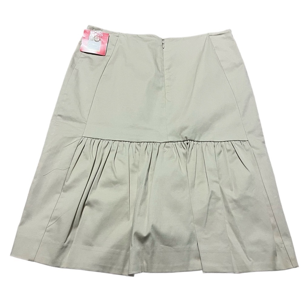 NWT Isaac Mizrahi Beige A-Line Skirt Ruffle Back Size 4 Fall Business Casual